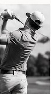 Golfer mid-swing